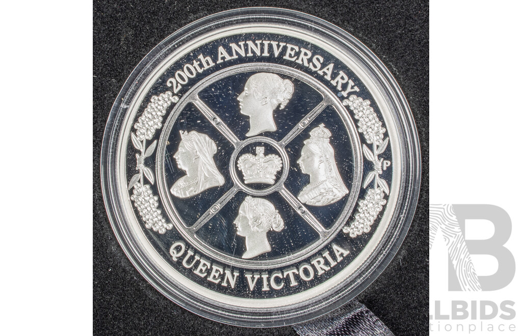 Australian Perth Mint 2019 Silver Proof One Dollar Coin, Queen Victoria 200th Anniversary .999