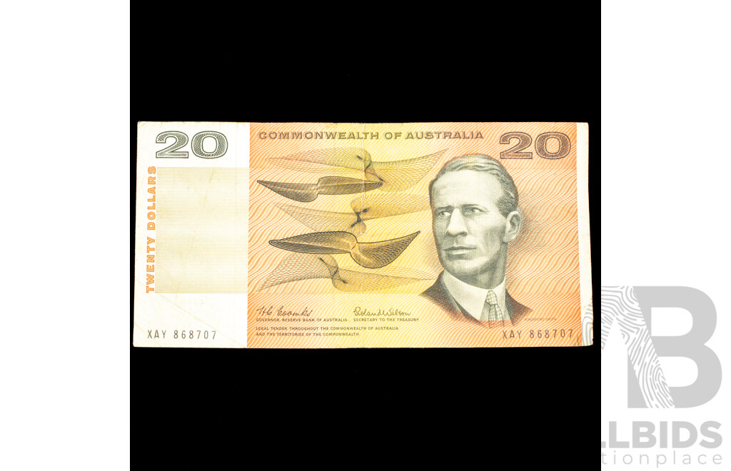 Australian 1966 COA Twenty Dollar Note, Coombs/Wilson R401 XAY 868707