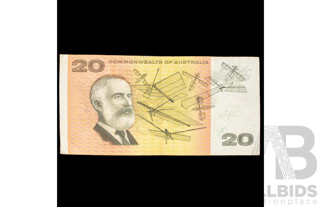 Australian 1966 COA Twenty Dollar Note, Coombs/Wilson R401 XAY 868707