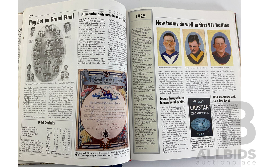 One Hundred Years of Australian Football Book with Perth Mint One Dollar, Australian Football 150 Years