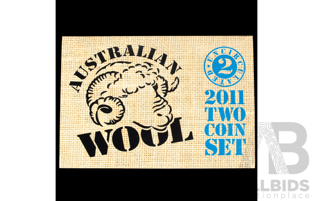 Australian 2011 Two UNC Coin Set, Twenty Cent and One Dollar