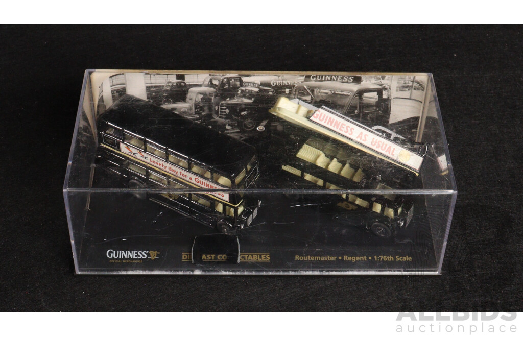 Dinky Diecast 1939 Triumph Dolomite, 1:43 Scale Days Gone 1935 Three Ton Truck, Guiness Double Decker Busses, 1:76 Scale