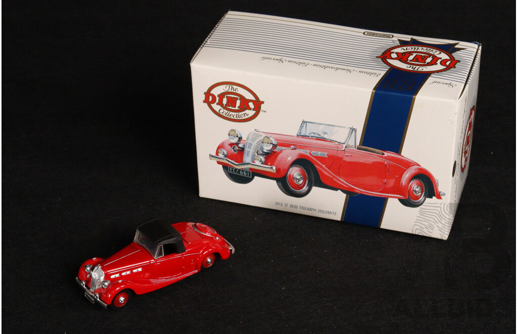 Dinky Diecast 1939 Triumph Dolomite, 1:43 Scale Days Gone 1935 Three Ton Truck, Guiness Double Decker Busses, 1:76 Scale