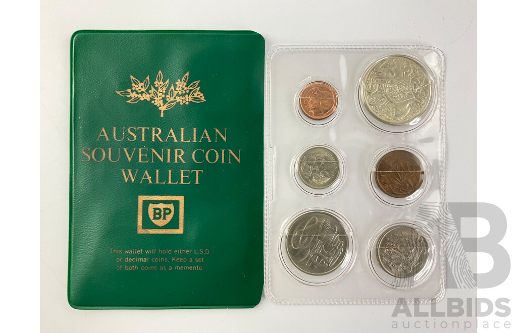 Australian 1966 BP Six Coin Decimal Souvenir Coin Wallet