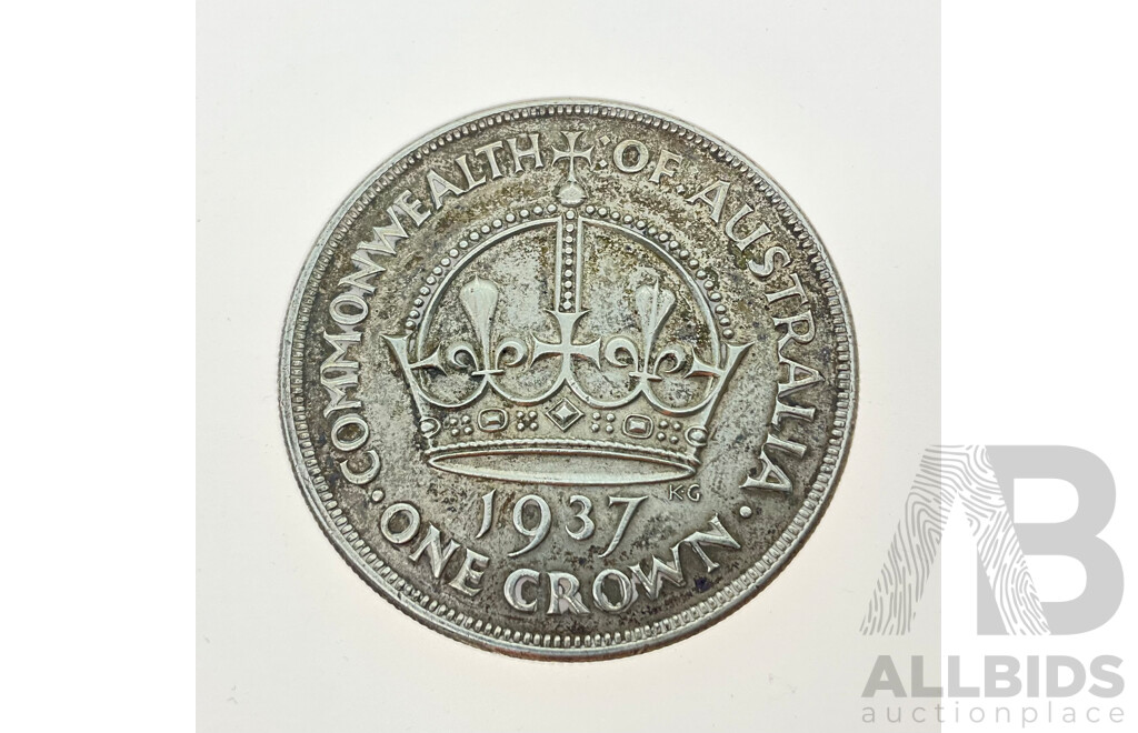 Australian 1937 Silver Crown Coin .925