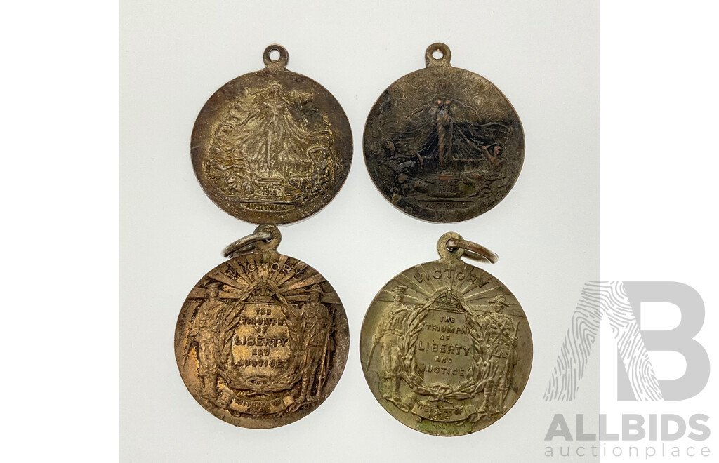 Four World War One Commemorative Peace Medals