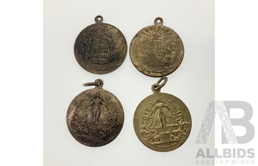 Four World War One Commemorative Peace Medals