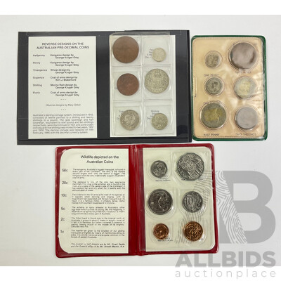 Australian Predecimal BP Souvenir Coin Wallet, 1961 Coin Set, 1983 UNC Coin Set