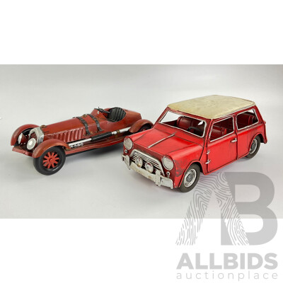 Steel Display Cars, Morris Mini and Sports Coupe