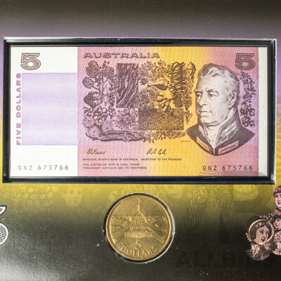 Australian Last Five Dollar Note/First Five Dollar Coin Limited Edition Pack, Fraser/Cole QNZ 675766