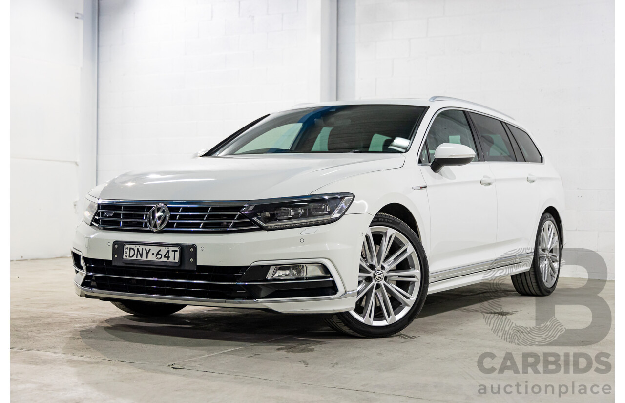 01/2017 Volkswagen Passat 206TSI R-LINE (AWD) 3C MY17 4D Wagon Pure White Turbo 2.0L