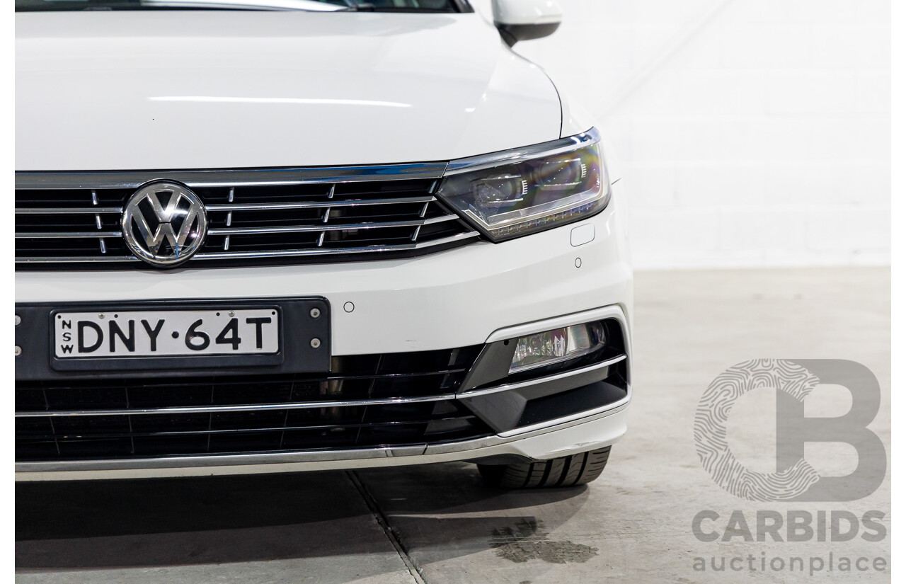 01/2017 Volkswagen Passat 206TSI R-LINE (AWD) 3C MY17 4D Wagon Pure White Turbo 2.0L