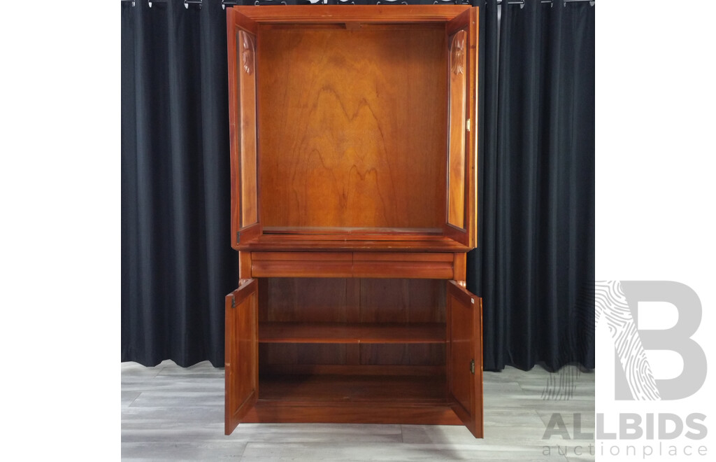 Reproduction Mahogany Two Piece Bookcase