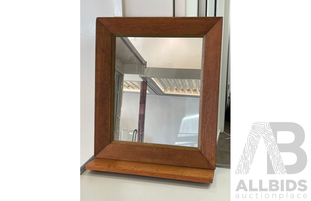 Timber Framed Mirror with Shelf