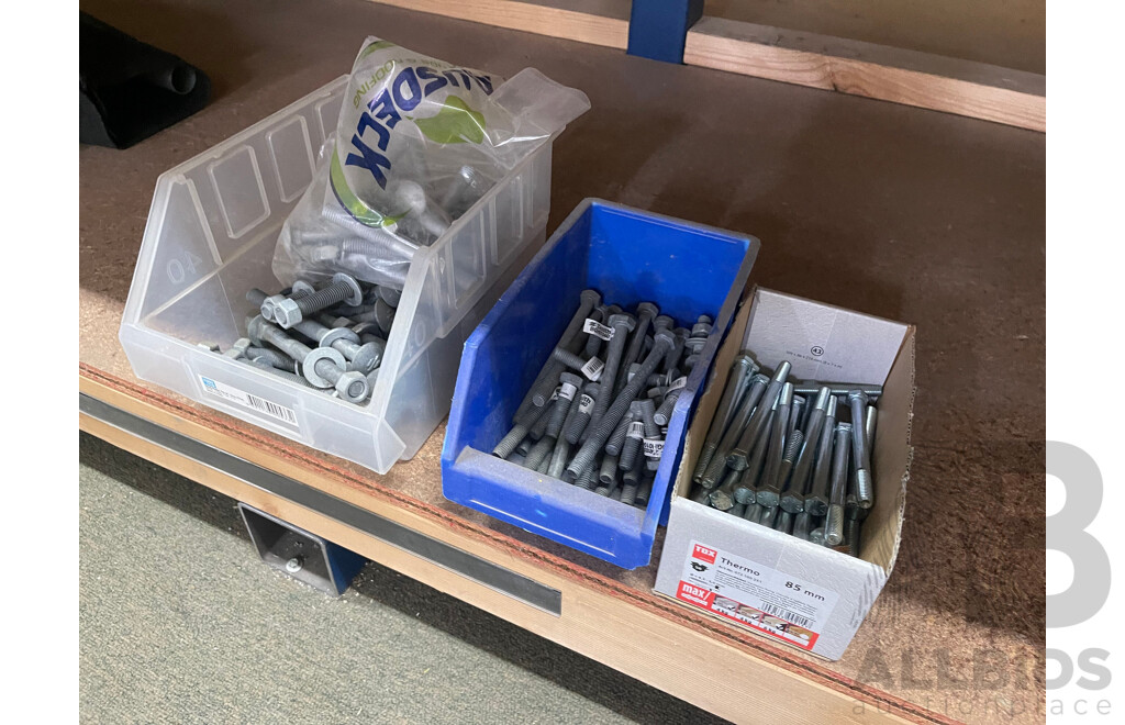 Various Hardware Bolts, Rivets, Brackets and Other Items