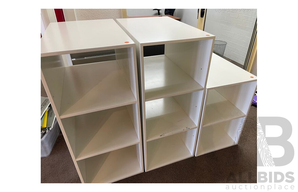 White Laminate Cube Shelving