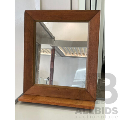 Timber Framed Mirror with Shelf