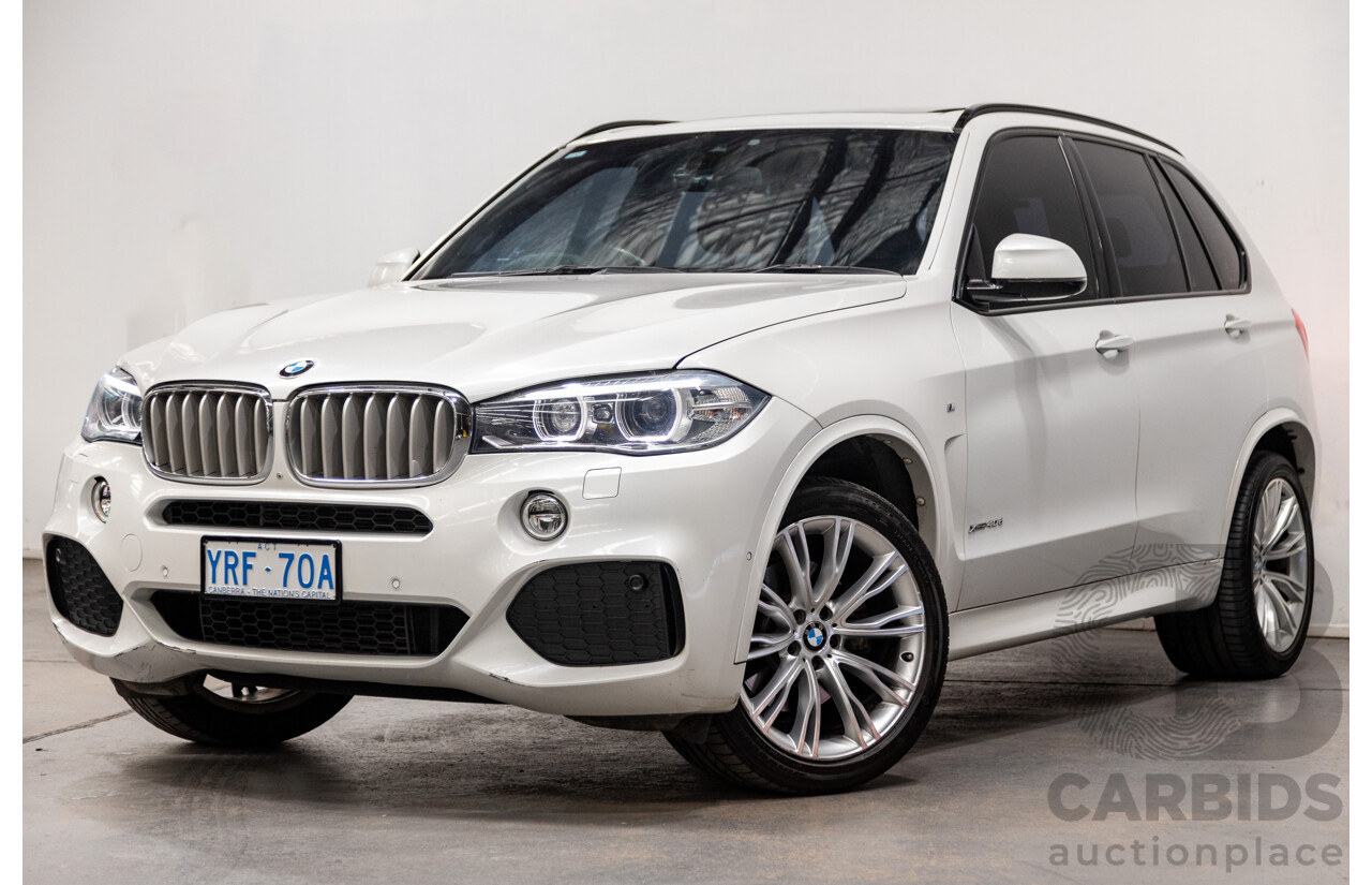 4/2015 BMW X5 Xdrive 40d (AWD) M-Sport Pack F15 MY15 4d Wagon Mineral White Metallic Twin Turbo Diesel 3.0L