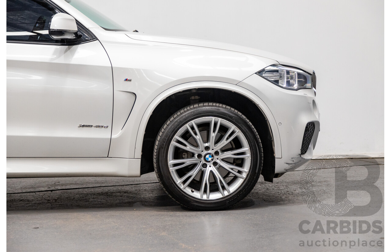 4/2015 BMW X5 Xdrive 40d (AWD) M-Sport Pack F15 MY15 4d Wagon Mineral White Metallic Twin Turbo Diesel 3.0L