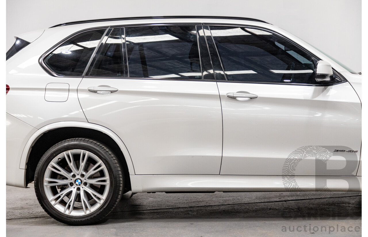 4/2015 BMW X5 Xdrive 40d (AWD) M-Sport Pack F15 MY15 4d Wagon Mineral White Metallic Twin Turbo Diesel 3.0L