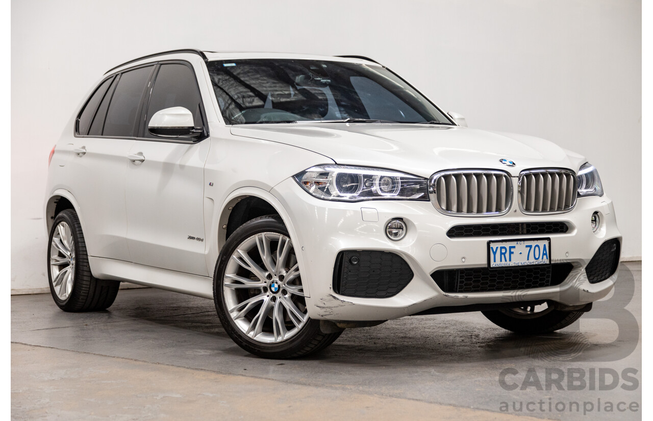 4/2015 BMW X5 Xdrive 40d (AWD) M-Sport Pack F15 MY15 4d Wagon Mineral White Metallic Twin Turbo Diesel 3.0L