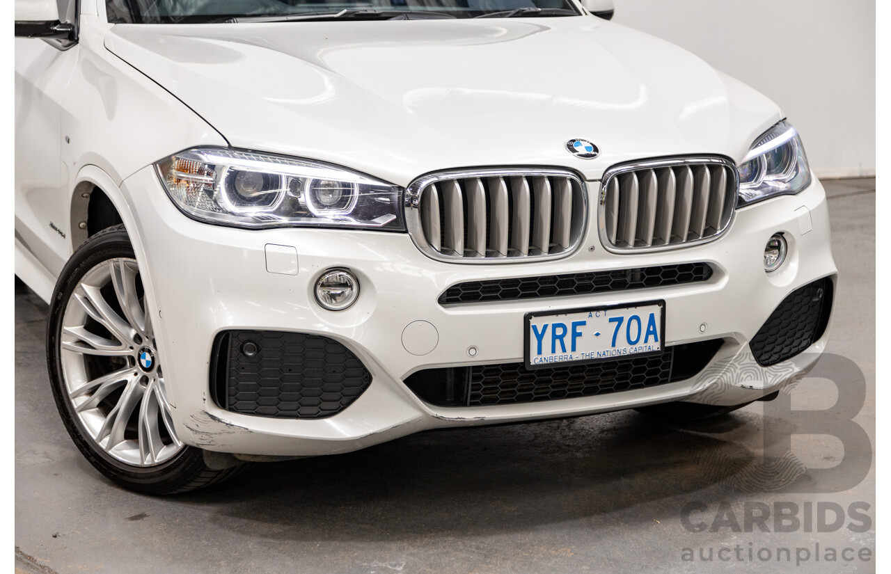 4/2015 BMW X5 Xdrive 40d (AWD) M-Sport Pack F15 MY15 4d Wagon Mineral White Metallic Twin Turbo Diesel 3.0L