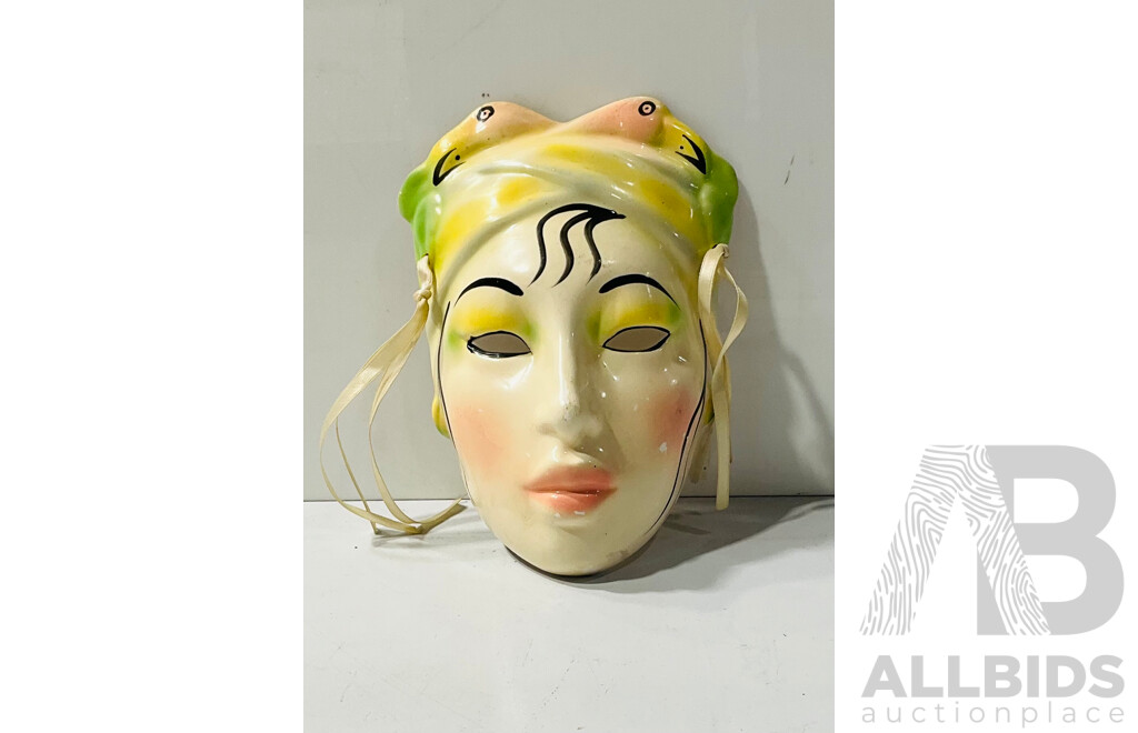 Painted Ceramic Venetian Style Mask