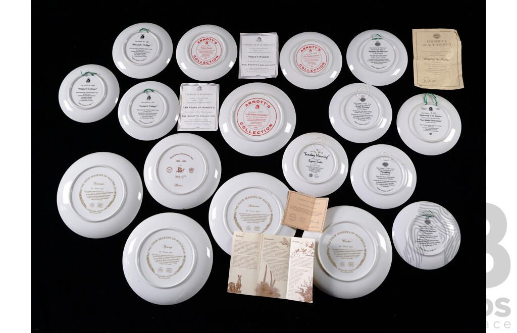 Collection Approx 17 Bradex Limited Edition Porcelain Display Plates with Australian Interest Including Arnotts and More