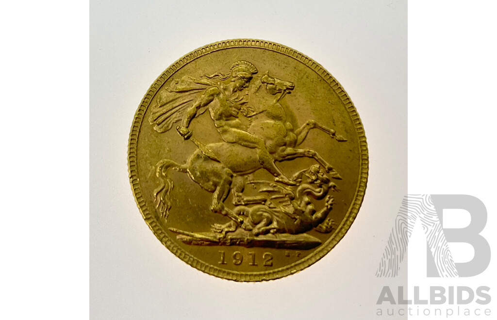 Australian 1912 KGV Gold Sovereign, Perth Mint