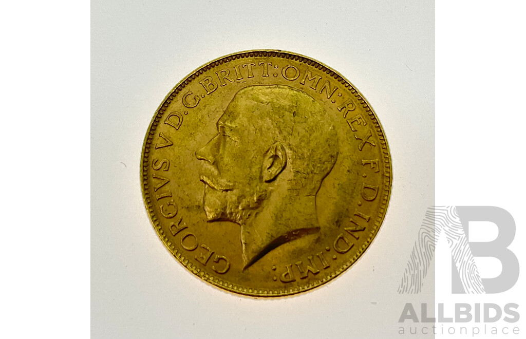 Australian 1912 KGV Gold Sovereign, Perth Mint