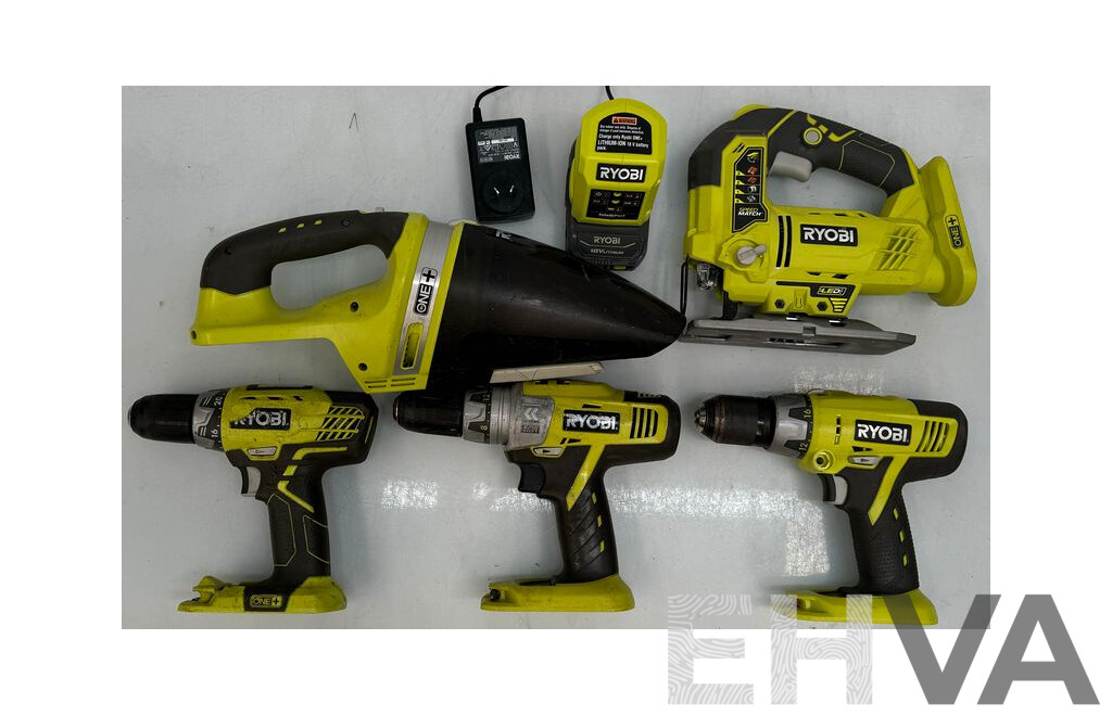 Ryobi Tools - Jigsaw, Drill Driver, Hammer Drill, Drill, Hand Vac, and Charger