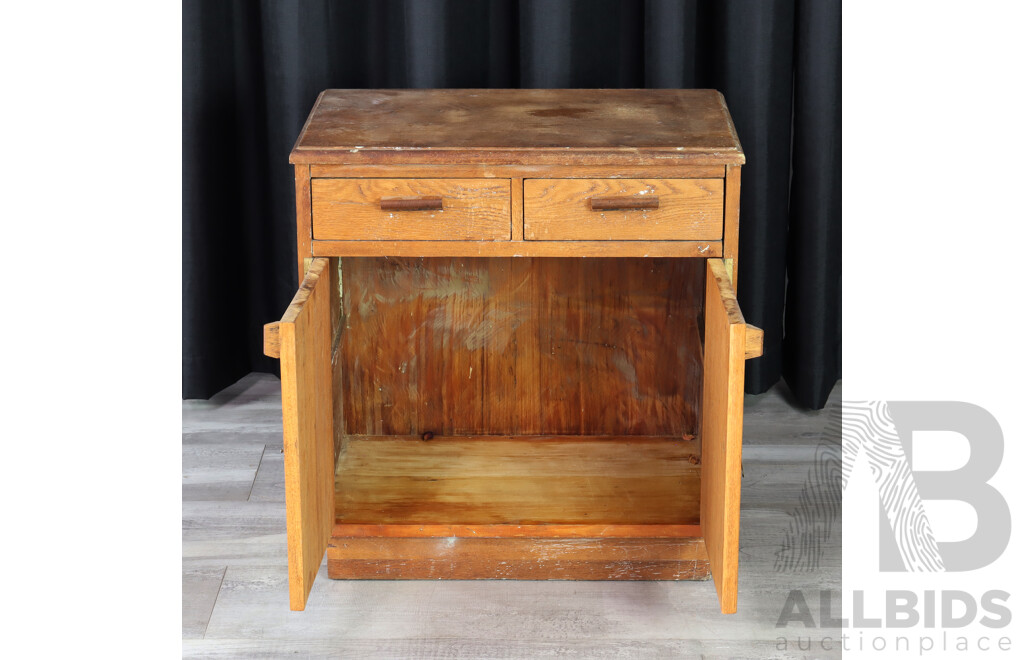 Small Oak Bedside Cabinet