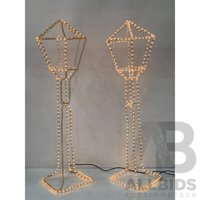 Christmas Rope Light Lamp Post - Set of 2