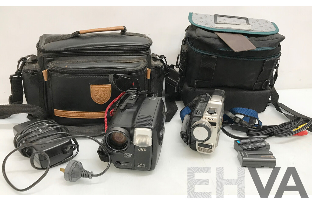 JVC Compact VHS Camcorder and Sony Digital Video Camera Recorder - Lot of 2