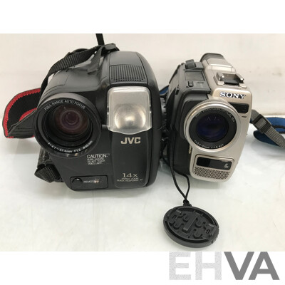 JVC Compact VHS Camcorder and Sony Digital Video Camera Recorder - Lot of 2
