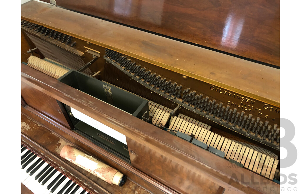 Vintage Gulbransen Registering Piano(Pianola) and 30 Music Rolls