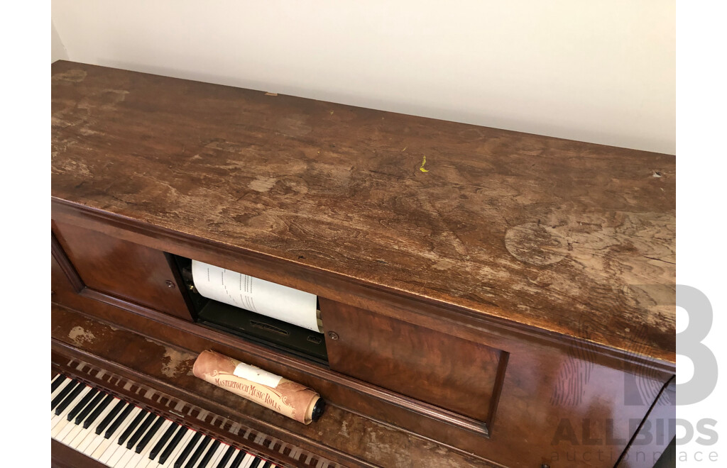 Vintage Gulbransen Registering Piano(Pianola) and 30 Music Rolls