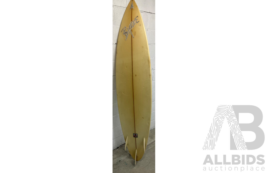 SURFBOARD 1980S PHIL BYRNE THRUSTER  (7' X 18