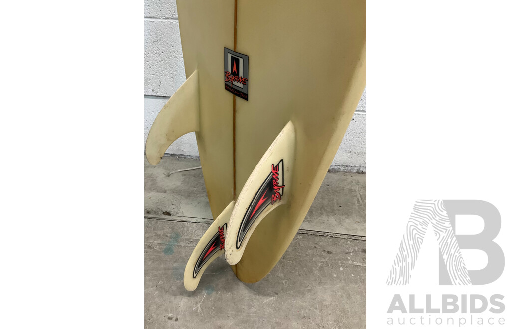 SURFBOARD 1980S PHIL BYRNE THRUSTER  (7' X 18