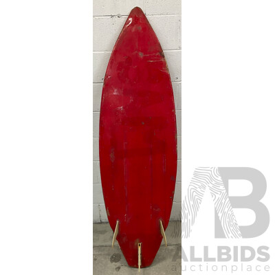 Vintage Original Winter Swells Red Surfboard 5' 7