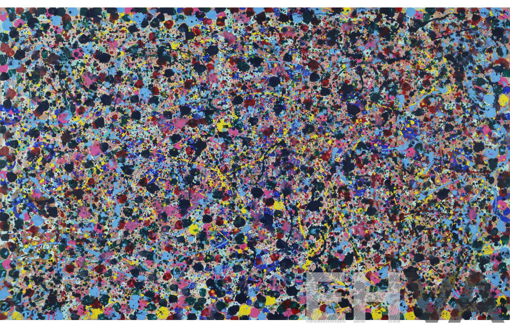 Patricia Vaughan Flood, (20th Century, Australian, 1919-2017), Japanese Kite Festival (1971), Acrylic on Canvas, 98 x 158.5 cm