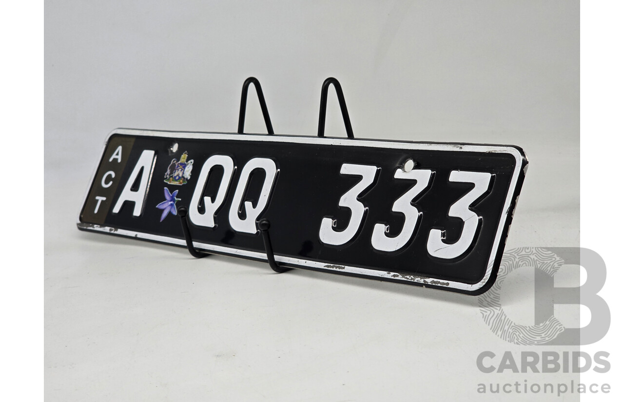 ACT Alpha Numerical European Style Number Plate - A QQ 333