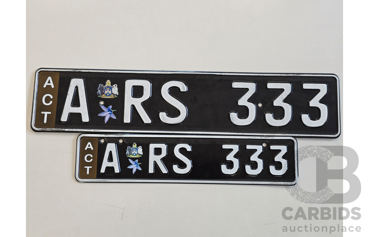 ACT Alpha Numerical European Style Number Plate - ARS333