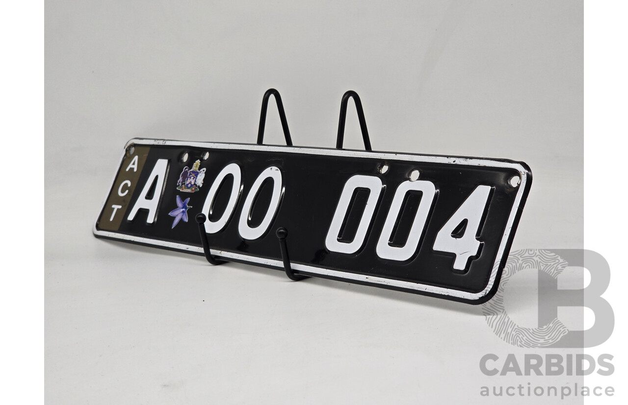 ACT Alpha Numerical European Style Number Plate - A OO 004