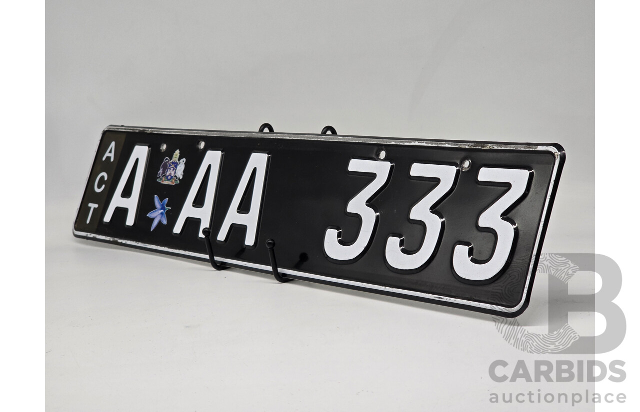 ACT Alpha Numerical European Style Number Plate - AAA333