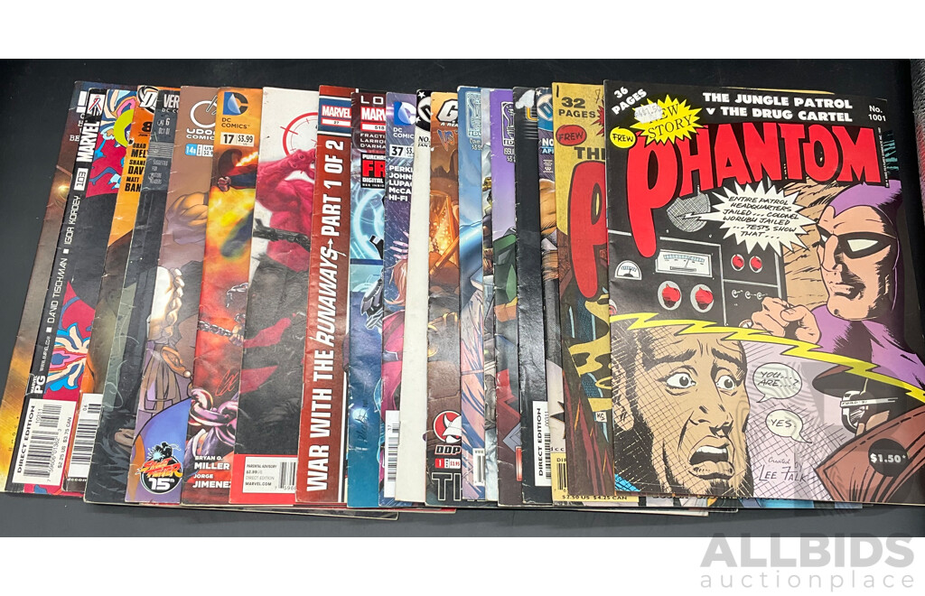 20x Comic Books - Marvel, DC, Street Fighter, Transformers, the Phantom, GiJoe