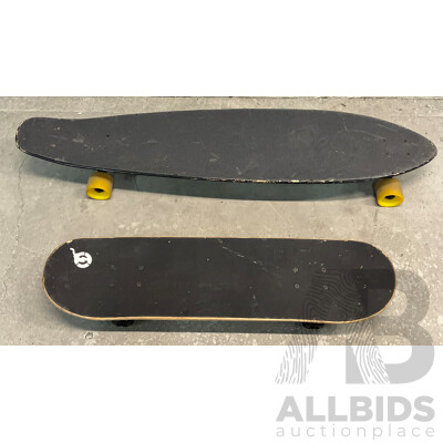 2x Skateboards - Longboard and Nitro Circus Shortboard