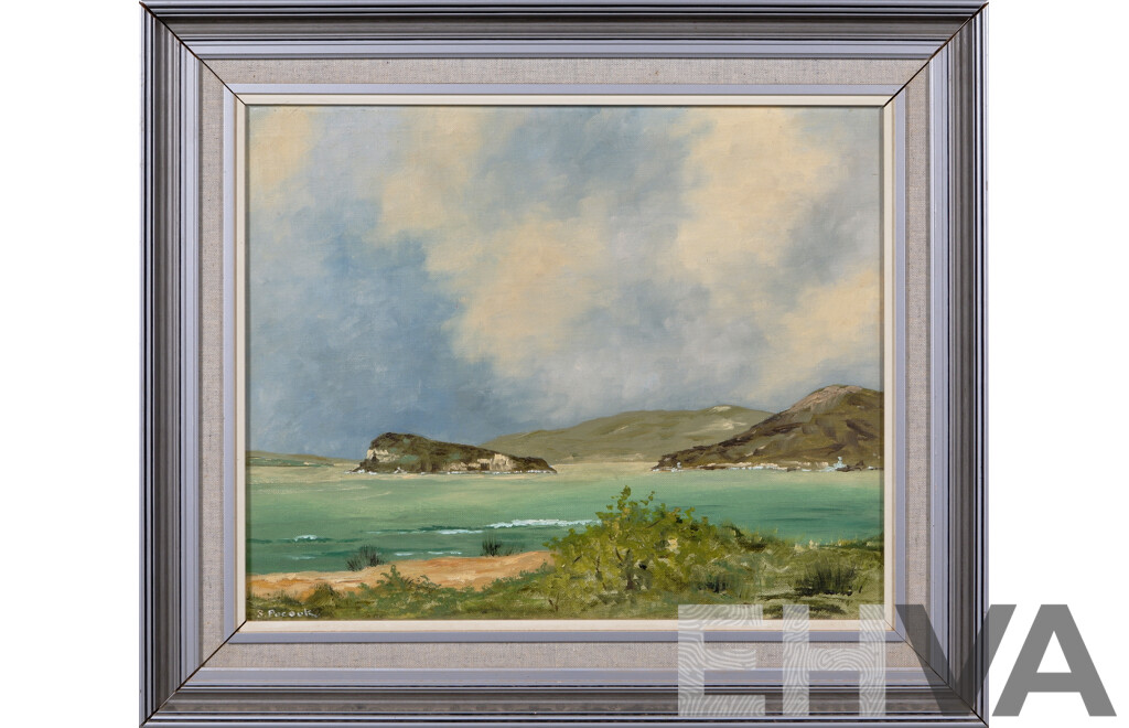 S. Pocock, (20th Century, Australian), Stormy Day Over Lion Island, 56 x 66 cm (frame)