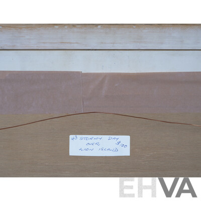 S. Pocock, (20th Century, Australian), Stormy Day Over Lion Island, 56 x 66 cm (frame)