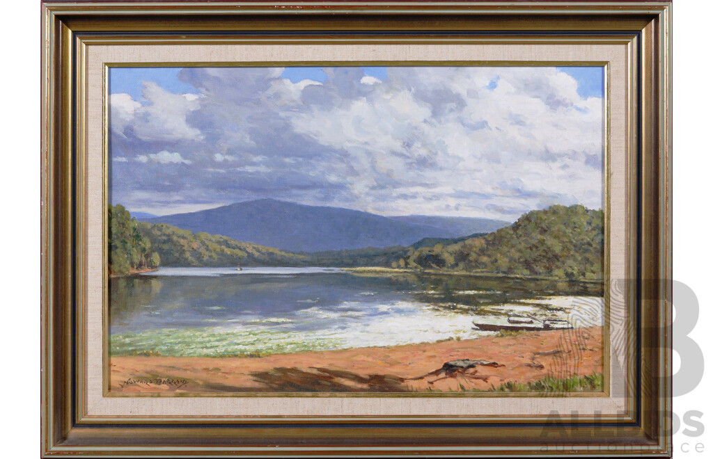 Howard Barron (British-Australian, 1900-1991), Toorourrong Reserve, Victoria  (1970), Oil on Canvas, 55 x 75 cm (frame)